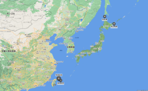 日本地図で見る最端