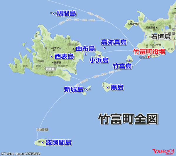 竹富町の地図