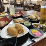 夕食とビール