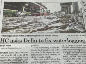 洪水のインド市街