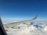 JAL便の窓から見える青空