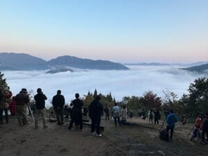 立雲峡テラスから見る竹田城跡